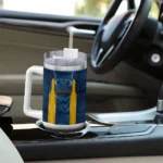 custom west virginia mountaineers hexagon armor blue curved tumbler best selling.webp