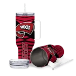 custom western kentucky hilltoppers chevron layers red curved tumbler best selling.webp