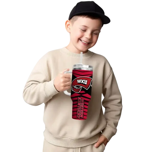 custom western kentucky hilltoppers chevron layers red curved tumbler latest model.webp