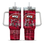 custom western kentucky hilltoppers honey streaks red curved tumbler best selling.webp