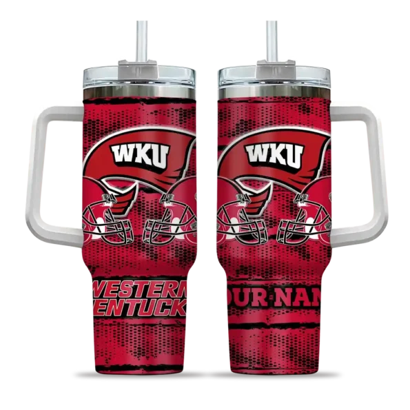 custom western kentucky hilltoppers honey streaks red curved tumbler best selling.webp