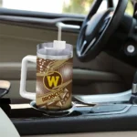 custom western michigan broncos abstract paths brown curved tumbler best selling.webp