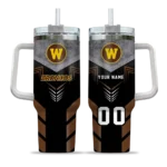 custom western michigan broncos arrow armor brown black curved tumbler best selling.webp