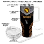 custom western michigan broncos arrow armor brown black curved tumbler best selling.webp