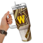 custom western michigan broncos arrow burst brown curved tumbler best selling.webp