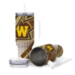 custom western michigan broncos arrow burst brown curved tumbler best selling.webp