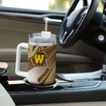 custom western michigan broncos arrow burst brown curved tumbler best selling.webp