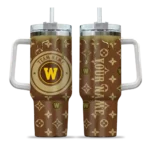 custom western michigan broncos bullseye drips brown curved tumbler best selling.webp