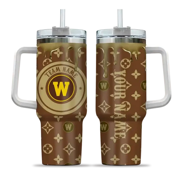 custom western michigan broncos bullseye drips brown curved tumbler best selling.webp
