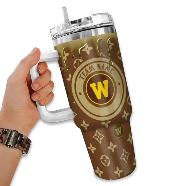 custom western michigan broncos bullseye drips brown curved tumbler fashion forward.webp