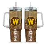 custom western michigan broncos chevron stripe brown curved tumbler best selling.webp
