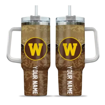 custom western michigan broncos chevron stripe brown curved tumbler best selling.webp