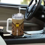 custom western michigan broncos chevron stripe brown curved tumbler best selling.webp