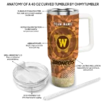 custom western michigan broncos geometric prism brown curved tumbler best selling.webp