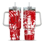 custom wisconsin badgers burst swirl red curved tumbler best selling.webp