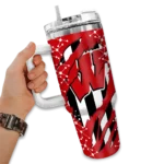 custom wisconsin badgers claw cut red black curved tumbler best selling.webp