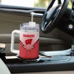 custom wisconsin badgers hex texture red curved tumbler best selling.webp
