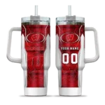 custom wisconsin badgers hexagon armor red curved tumbler best selling.webp