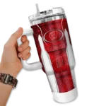 custom wisconsin badgers hexagon armor red curved tumbler best selling.webp