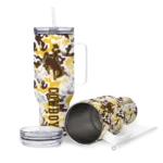 custom wyoming cowboys camo mashup brown white curved tumbler best selling.webp