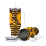 custom wyoming cowboys chevron layers brown curved tumbler best selling.webp