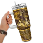 custom wyoming cowboys honey streaks brown curved tumbler best selling.webp