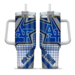 customized air force falcons arrow burst blue curved tumbler best selling.webp