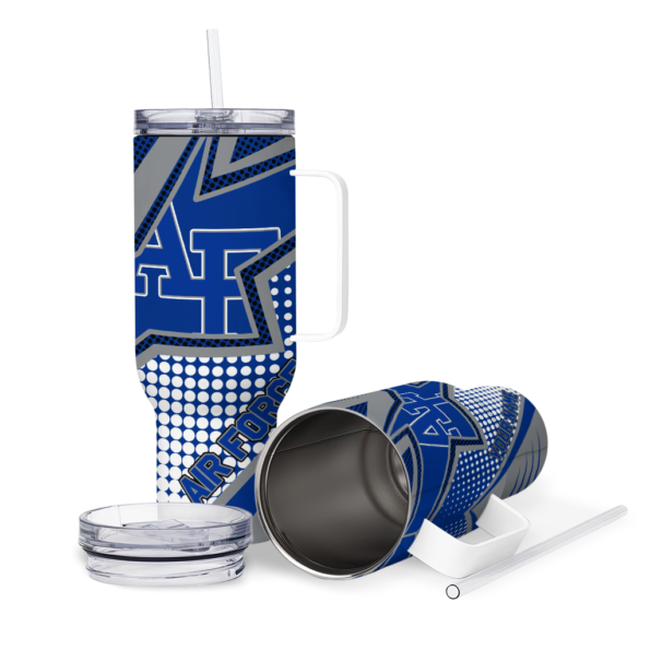 customized air force falcons arrow burst blue curved tumbler high quality.webp