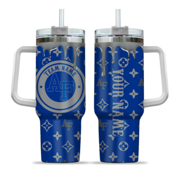 customized air force falcons bullseye drips blue curved tumbler best selling.webp