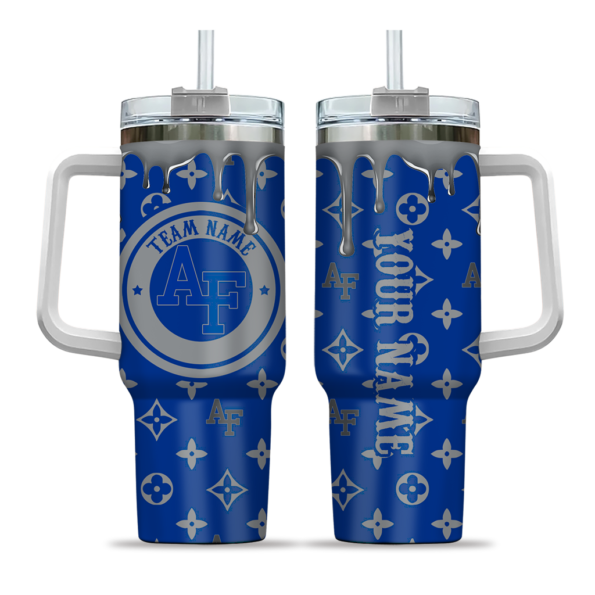 customized air force falcons bullseye drips blue curved tumbler best selling.webp