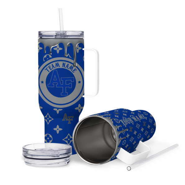 customized air force falcons bullseye drips blue curved tumbler high quality.webp