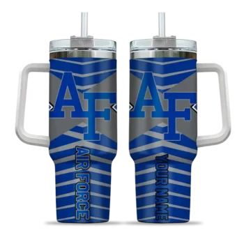 customized air force falcons chevron layers blue curved tumbler best selling.webp