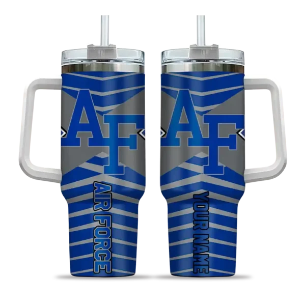 customized air force falcons chevron layers blue curved tumbler best selling.webp