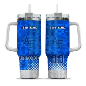 customized air force falcons geometric prism blue curved tumbler best selling.webp