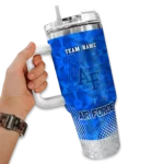 customized air force falcons geometric prism blue curved tumbler best selling.webp