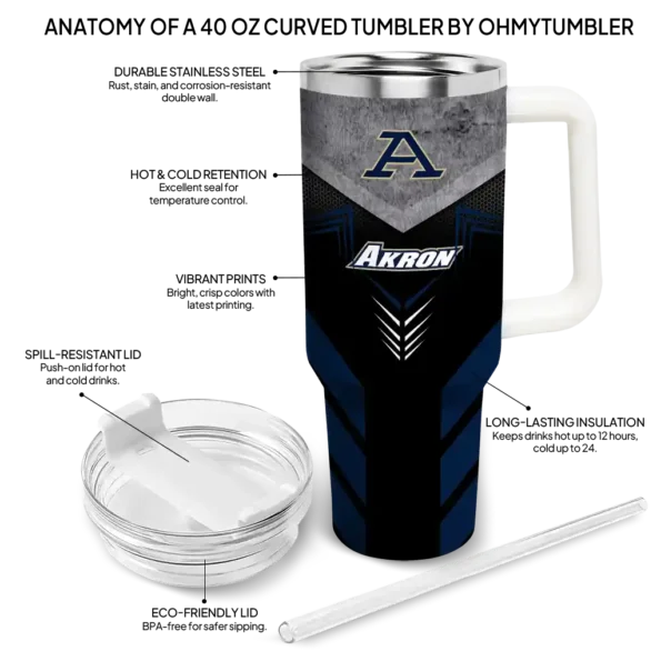 customized akron zips arrow armor blue black curved tumbler new arrival.webp