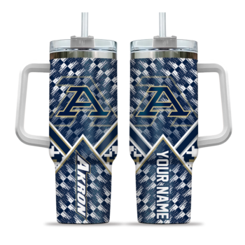 customized akron zips chevron angle blue curved tumbler best selling.webp