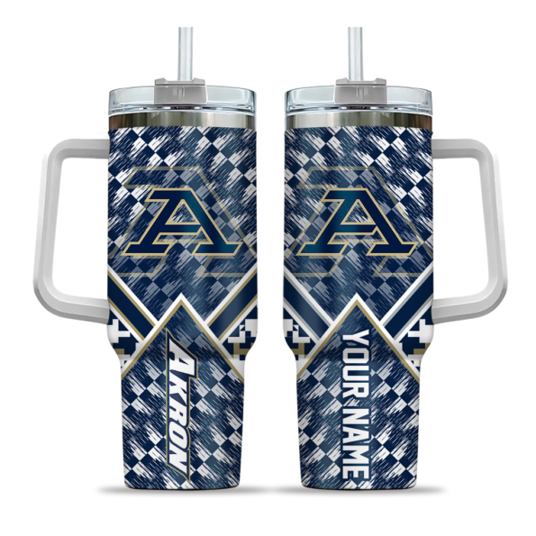 customized akron zips chevron angle blue curved tumbler best selling.webp