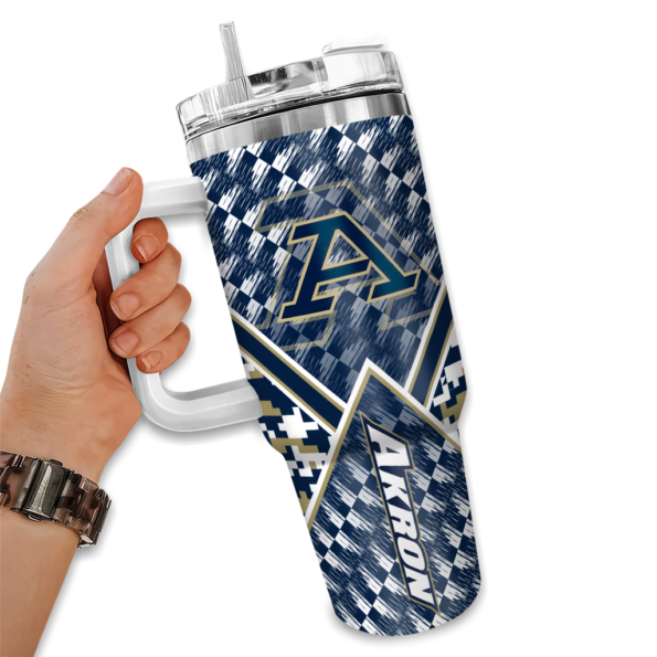customized akron zips chevron angle blue curved tumbler fashion forward.webp