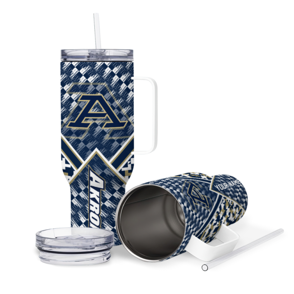 customized akron zips chevron angle blue curved tumbler high quality.webp