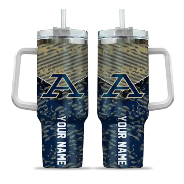 customized akron zips chevron stripe blue curved tumbler best selling.webp