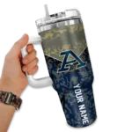 customized akron zips chevron stripe blue curved tumbler best selling.webp