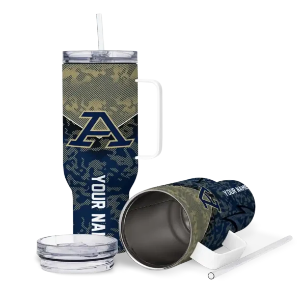 customized akron zips chevron stripe blue curved tumbler high quality.webp