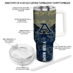 customized akron zips chevron stripe blue curved tumbler best selling.webp