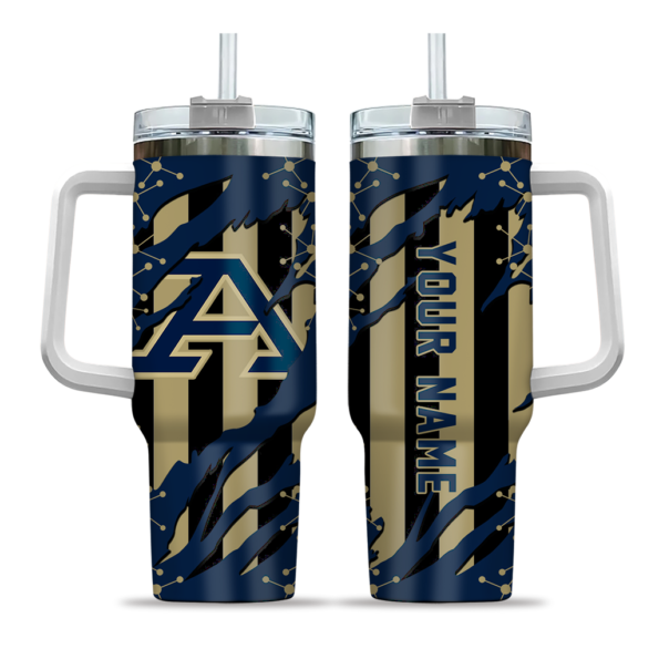 customized akron zips claw cut blue black curved tumbler best selling.webp
