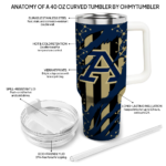 customized akron zips claw cut blue black curved tumbler best selling.webp