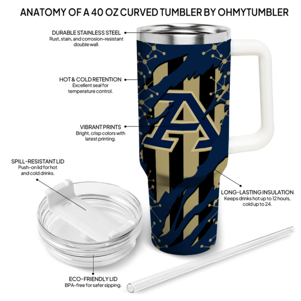 customized akron zips claw cut blue black curved tumbler new arrival.webp