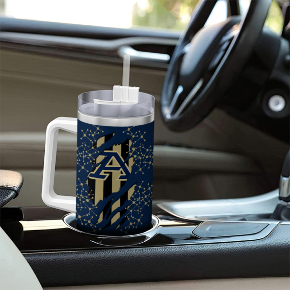customized akron zips claw cut blue black curved tumbler trendy.webp