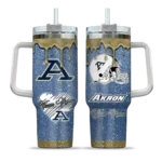 customized akron zips heart helmet motif blue curved tumbler best selling.webp