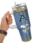 customized akron zips heart helmet motif blue curved tumbler best selling.webp